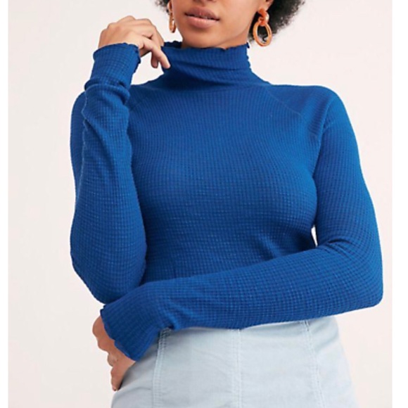 Free People Tops - Free People Skyline Thermal Top Blue long sleeve